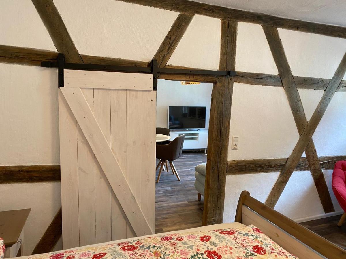 Schoene Ferienwohnung Burgruine Fachwerkhaus バッハラッハ エクステリア 写真